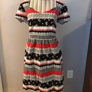 Gingham and red dress